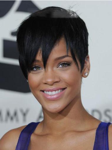 Pelucas Rihanna Negro Extra Corta 5